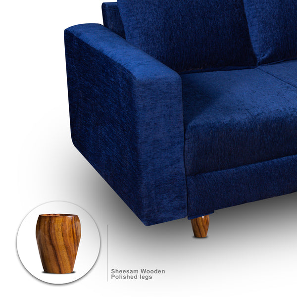 Rio 3 Seater Sofa- ( Premium Molfino Fabric- Blue )