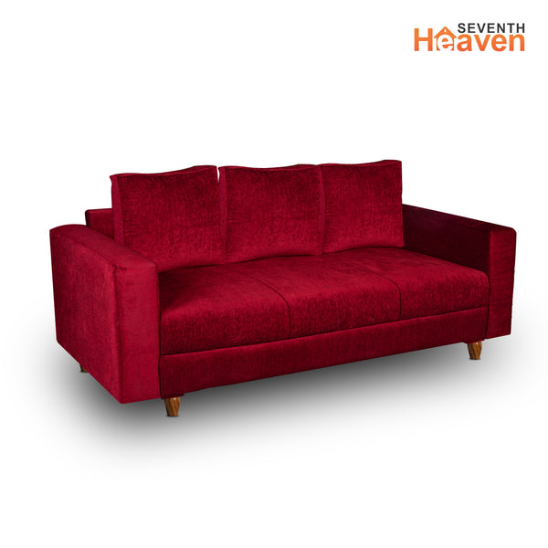 Rio 3 Seater Sofa- ( Premium Molfino Fabric- Maroon )