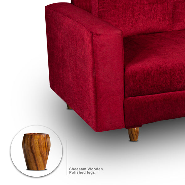 Rio 3 Seater Sofa- ( Premium Molfino Fabric- Maroon )