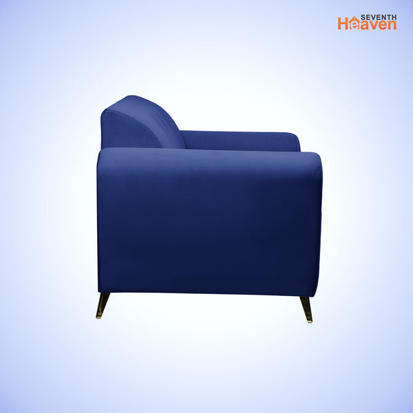 Milan Icon 1 Seater Sofa- ( Plush Suede Fabric- Blue )