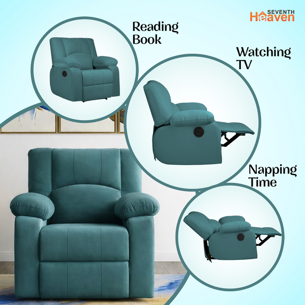 Phoenix Icon 1 Seater Motorise Recliner – ( DIY-Friendly, Plush Suede - Teal )