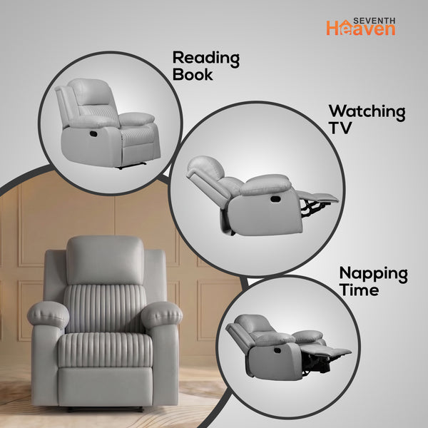 Miami 1 Seater Recliner – ( Spacious, Luxurious & DIY-Friendly- Grey )