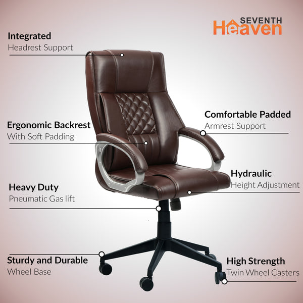 Magnum Mid-Back Office Chair – Ergonomic, Durable & Versatile (Leatherett - Brown)