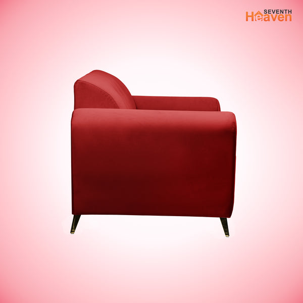 Milan Icon 2 Seater Sofa- ( Plush Suede Fabric-  Maroon )