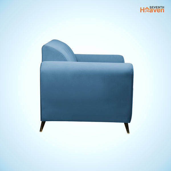 Milan Icon Ottoman 4 Seater Sofa - ( Plush Suede Fabric - Sky Blue )