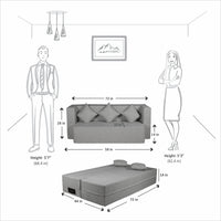 cover of light grey jute fabric flipperx sofa cum bed