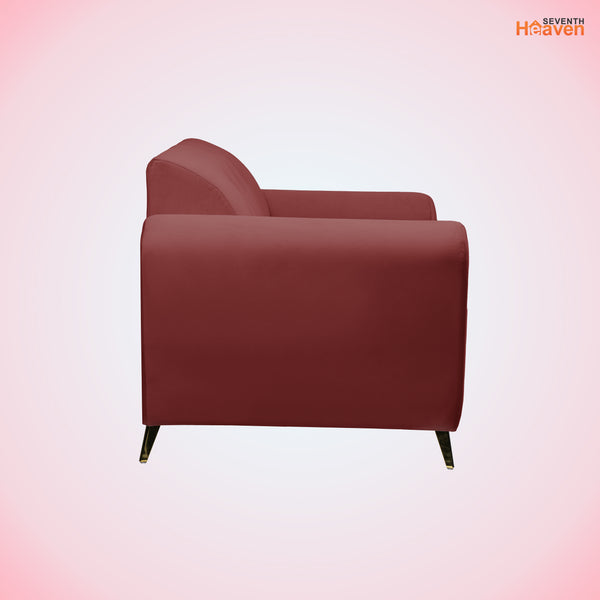 Milan Icon Ottoman 4 Seater Sofa - ( Plush Suede Fabric - Maroon )