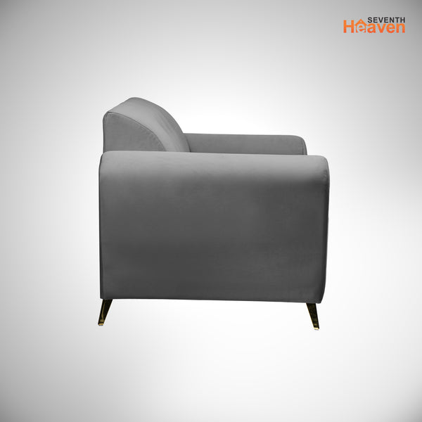 Milan Icon 2 Seater Sofa- ( Plush Suede Fabric- Grey )