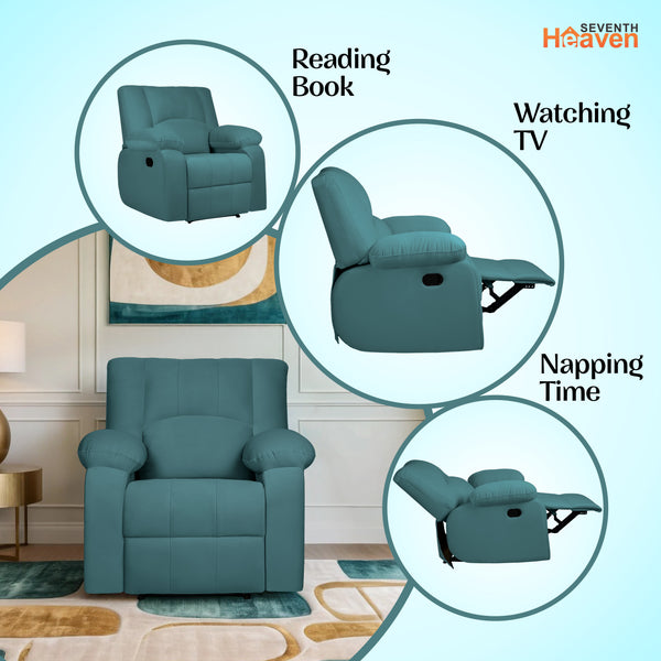 Phoenix Icon 1 Seater Recliner – ( Spacious, Luxurious & DIY-Friendly, Plush Suede - Teal )