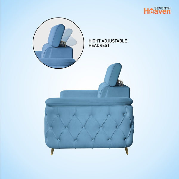 Rome 2 Seater Sofa- ( Plush Suede Fabric- Sky Blue )