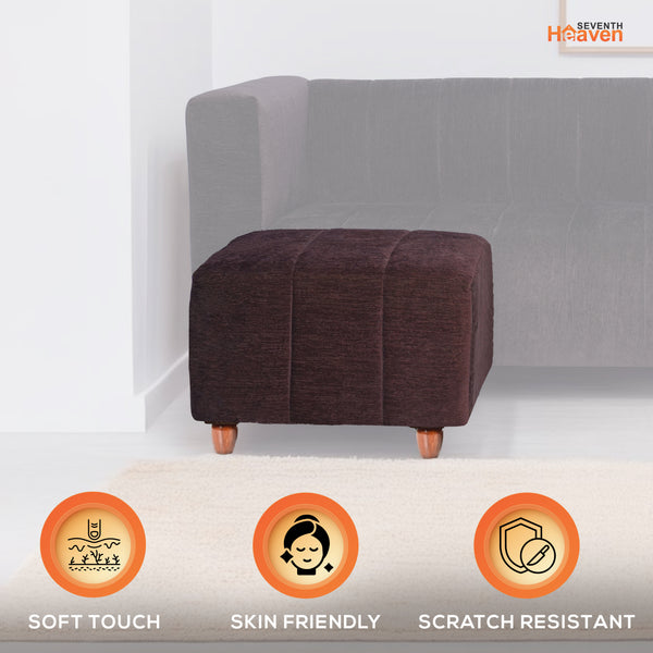 Tokyo 1 Seater Ottoman Stool - ( Chenille Molfino - Brown )