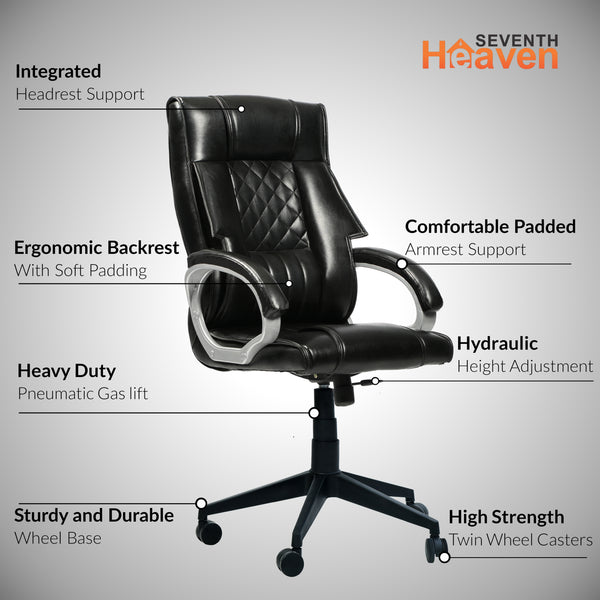 Magnum Mid-Back Office Chair – Ergonomic, Durable & Versatile (Leatherett - Black)