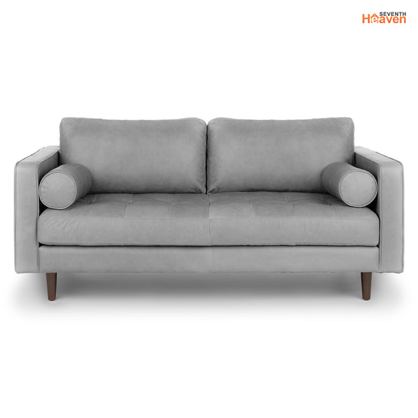 Vienna 2 Seater Sofa- ( Leatherette Fabric - Grey )