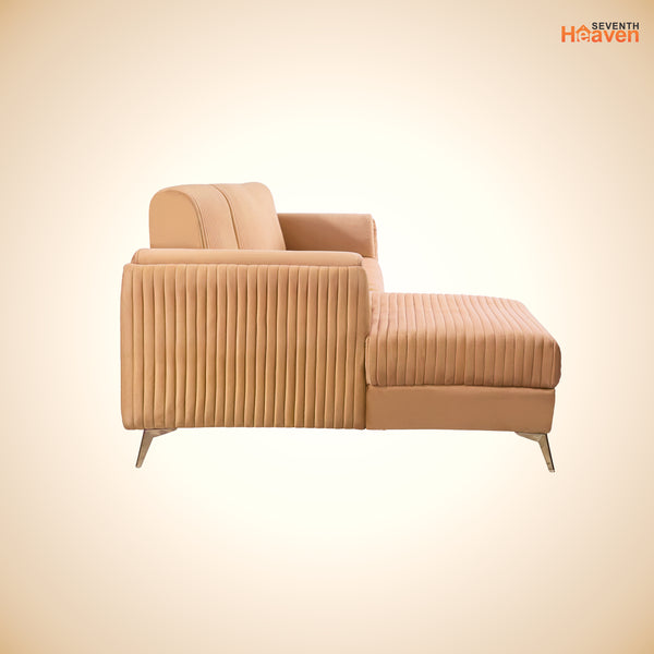 Venice 6 Seater Sofa Right Corner - ( Plush Suede Fabric - Beige )