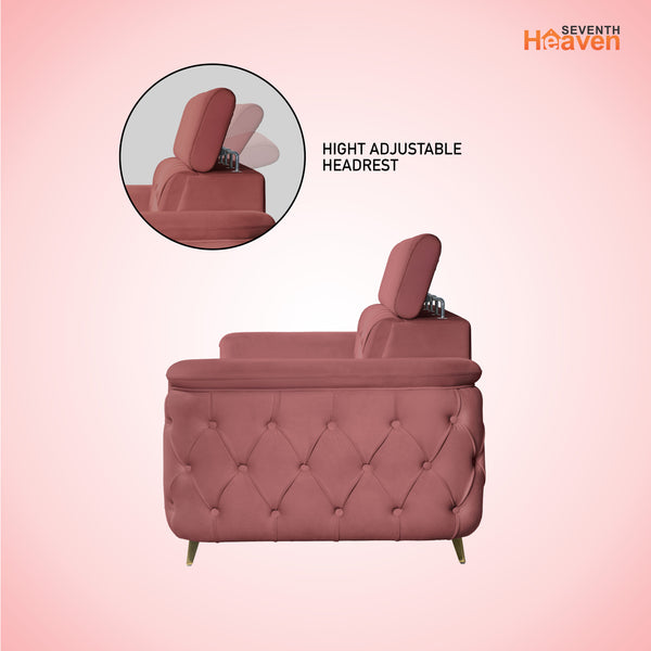 Rome 1 Seater Sofa- ( Plush Suede Fabric- Peach )
