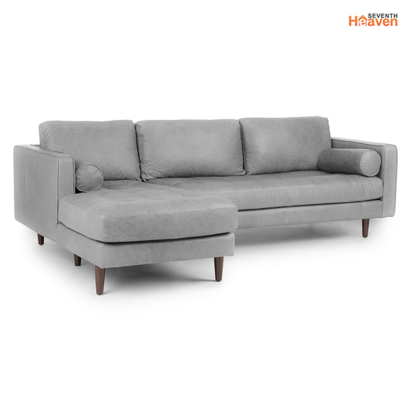 Vienna 6 Seater Sofa Left Corner - ( Leatherette Fabric - Grey )