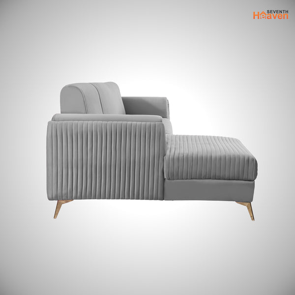 Venice 6 Seater Sofa Right Corner - ( Plush Suede Fabric - Grey )