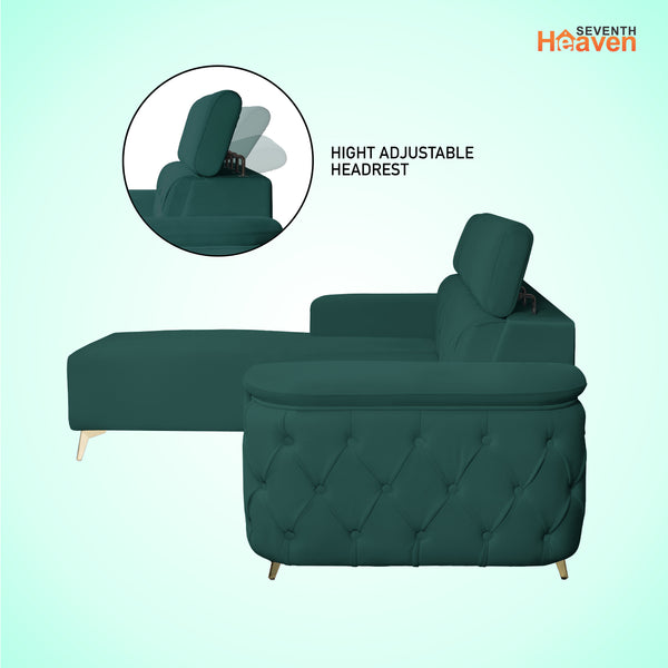 Rome 6 Seater Sofa Set Right Corner- ( Plush Suede - Green )
