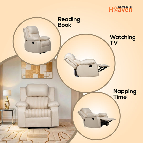 Miami 1 Seater Recliner – ( Spacious, Luxurious & DIY-Friendly- Beige )