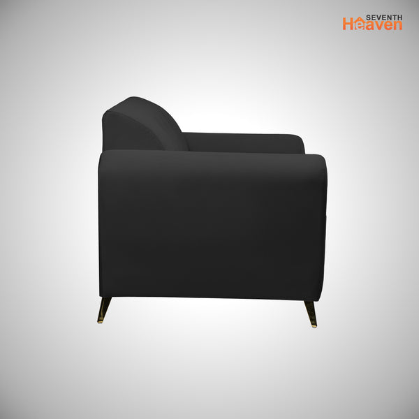 Milan Icon 1 Seater Sofa- ( Plush Suede Fabric- Black )