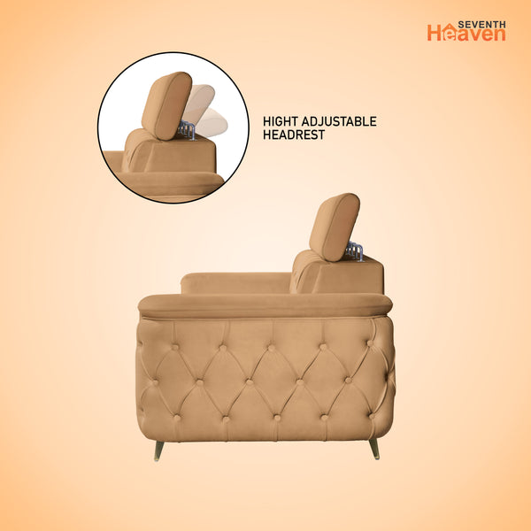 Rome 1 Seater Sofa- ( Plush Suede Fabric- Beige )
