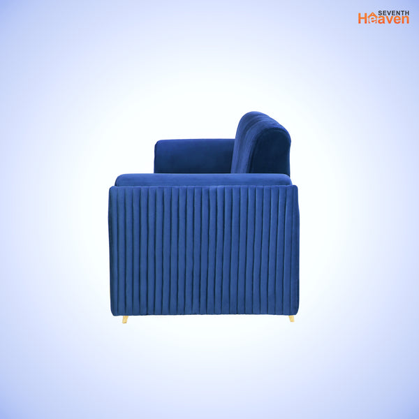 Venice (3+2) Seater Sofa- ( Plush Suede Fabric - Blue )