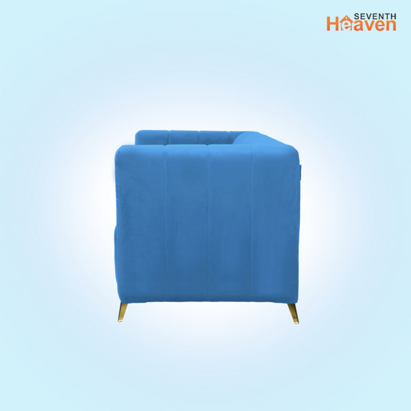 Tokyo Icon 2 Seater Sofa - ( Plush Suede Fabric - Sky Blue )