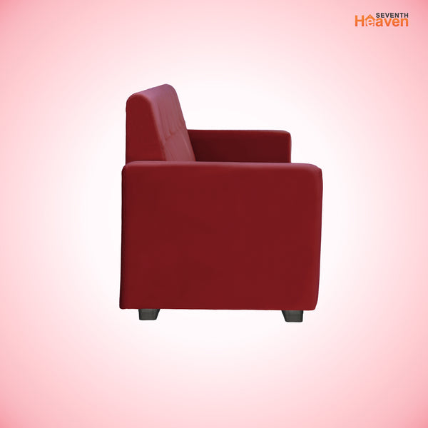 London 1 Seater Sofa- ( Plush Suede Fabric- Maroon )