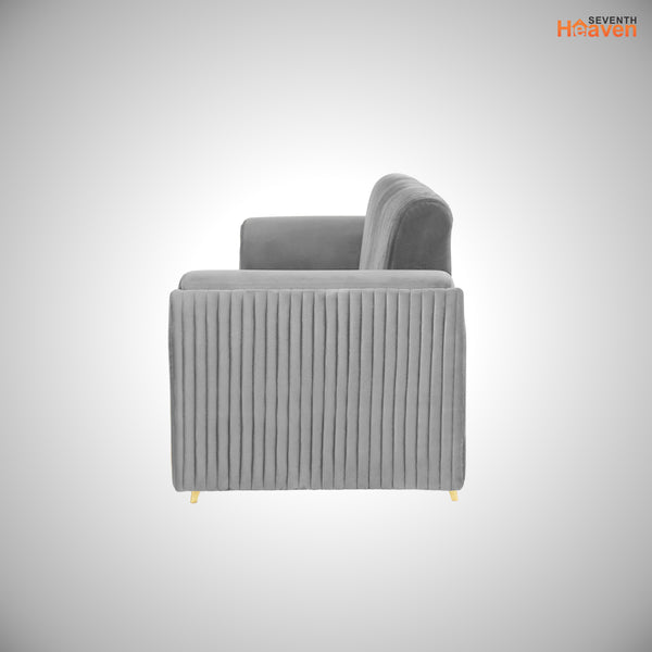 Venice (3+2) Seater Sofa- ( Plush Suede Fabric - Grey)