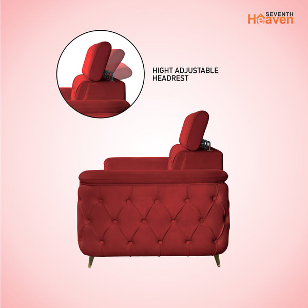 Rome 1 Seater Sofa- ( Plush Suede Fabric- Maroon )