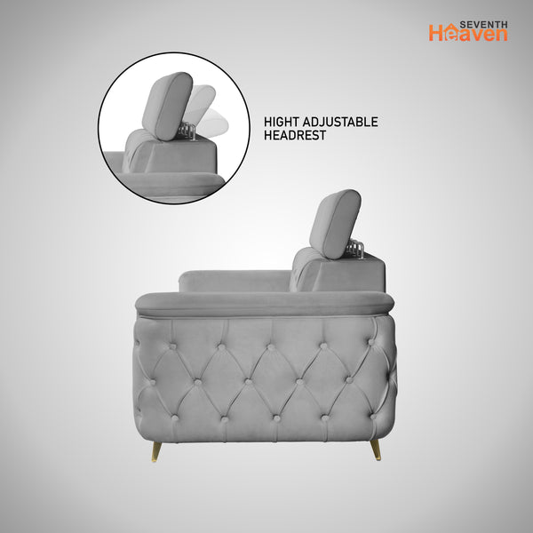 Rome 2 Seater Sofa- ( Plush Suede Fabric- Grey )