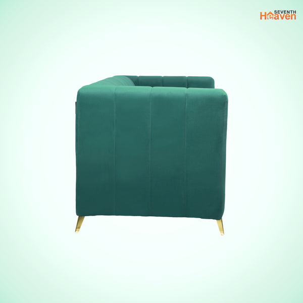 Tokyo Icon 3 Seater Sofa- ( Plush Suede Fabric- Teal )