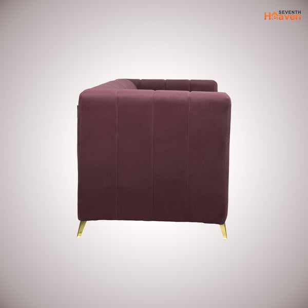 Tokyo Icon 1 Seater Sofa- ( Plush Suede Fabric- Brown )