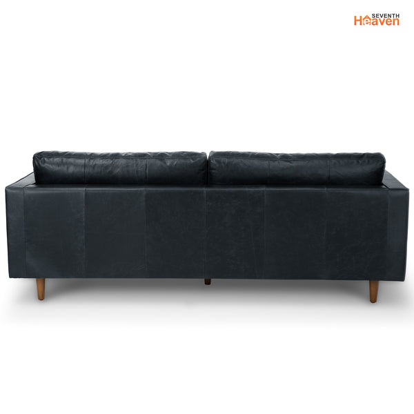 Vienna 3 Seater Sofa- ( Leatherette Fabric - Black )