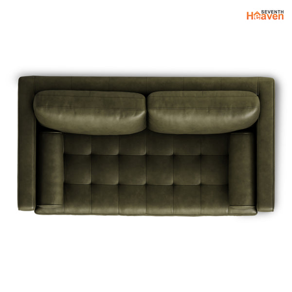 Vienna 2 Seater Sofa- ( Leatherette Fabric - Green )