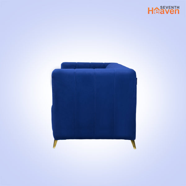 Tokyo Icon Ottoman 4 Seater Sofa - ( Plush Suede Fabric - Blue )