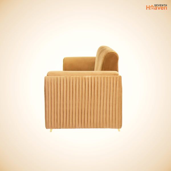Venice (3+2) Seater Sofa- ( Plush Suede Fabric - Beige )
