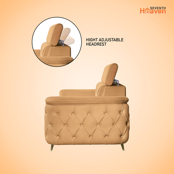 Rome 2 Seater Sofa- ( Plush Suede Fabric- Beige )