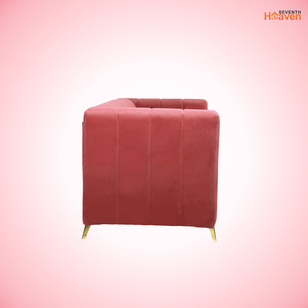 Tokyo Icon 2 Seater Sofa - ( Plush Suede Fabric - Peach )