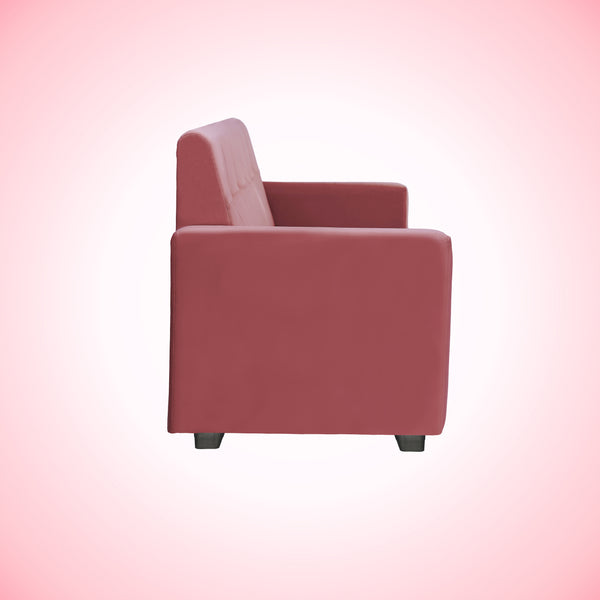 London 1 Seater Sofa- ( Plush Suede Fabric- Peach )