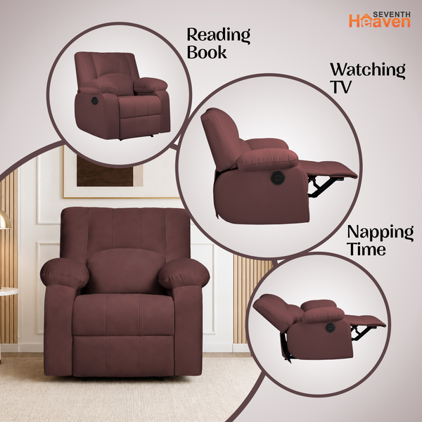 Phoenix Icon 1 Seater Motorise Recliner – ( DIY-Friendly, Plush Suede - Brown )