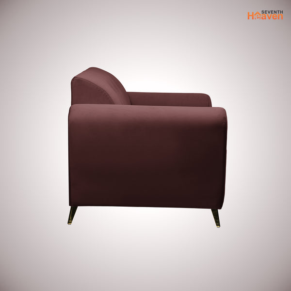 Milan Icon (3+1+1) Seater Sofa- ( Plush Suede Fabric- Brown )