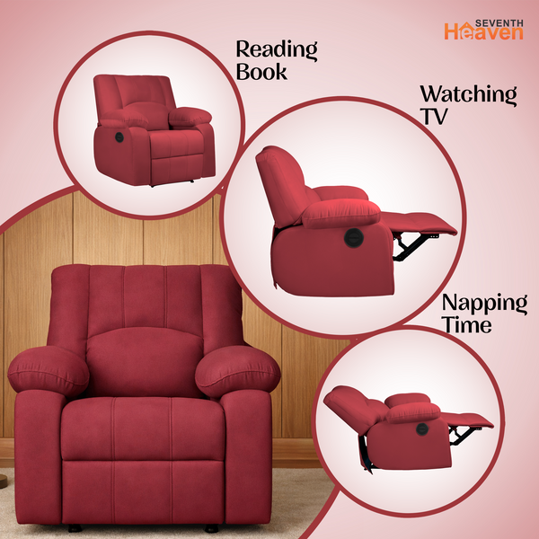 Phoenix Icon 1 Seater Motorise Recliner – ( DIY-Friendly, Plush Suede - Maroon )