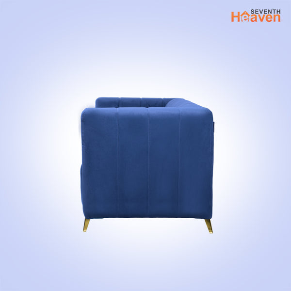 Tokyo Icon 1 Seater Sofa- ( Plush Suede Fabric- Blue )