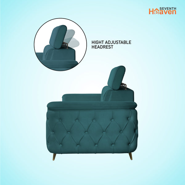 Rome 1 Seater Sofa- ( Plush Suede Fabric- Teal )