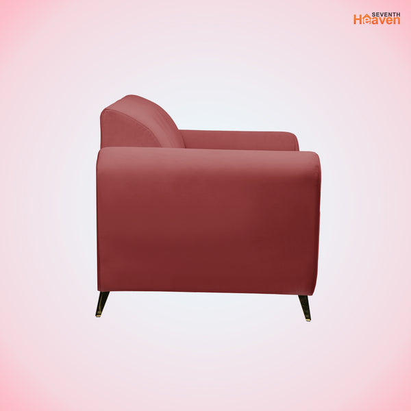 Milan Icon (3+2) Seater Sofa- ( Plush Suede Fabric - Peach )