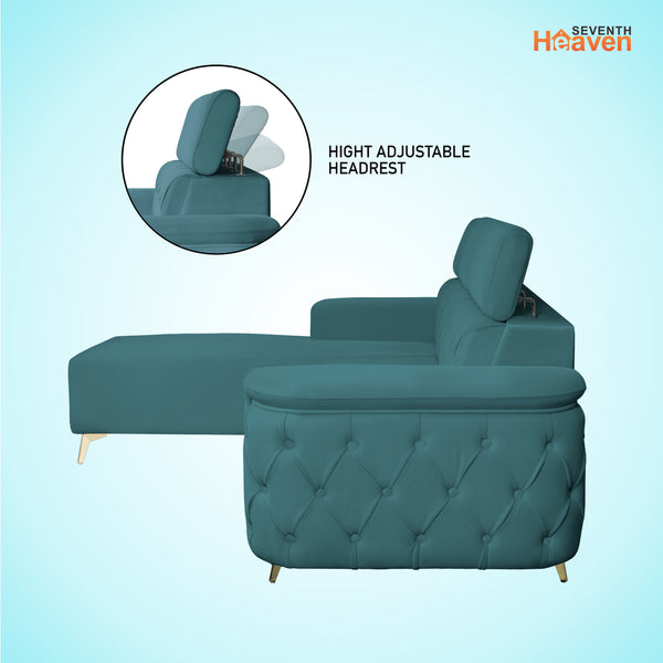Rome 6 Seater Sofa Set Right Corner- ( Plush Suede - Teal )