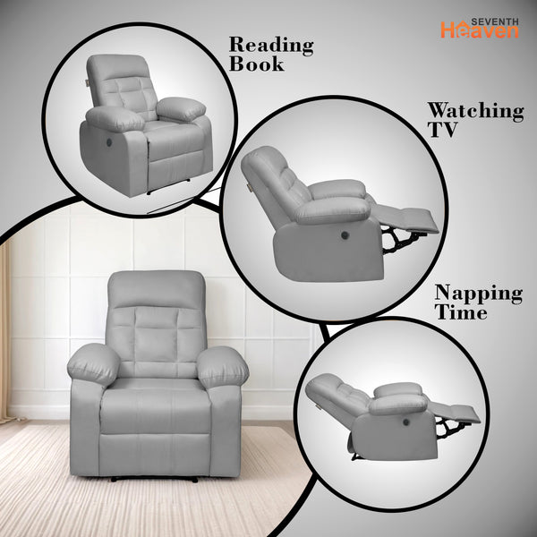Havana 1 Seater Motorised Recliner – ( Spacious, Luxurious & DIY-Friendly - Grey )