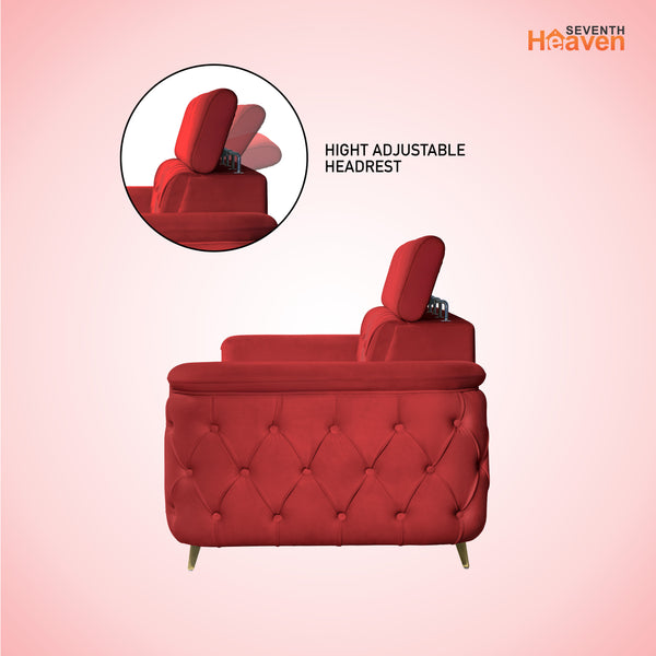 Rome 2 Seater Sofa- ( Plush Suede Fabric- Maroon )