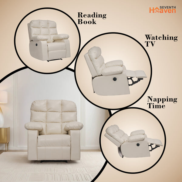 Lumina 1 Seater Motorised Recliner – ( Spacious, Luxurious & DIY-Friendly - Beige )